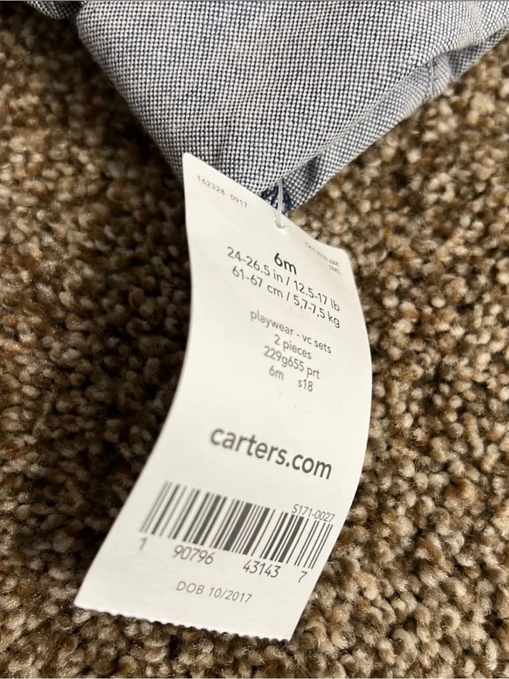 Carter's Gray Button-Down Shirt with Red & Blue Dino Prints